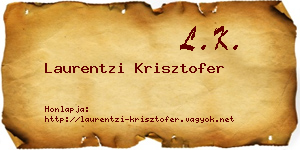 Laurentzi Krisztofer névjegykártya